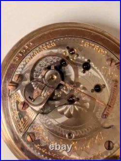 Early 1900s Hamilton 17J Pocket Watch Open Face Original Movement Wadsworth Case