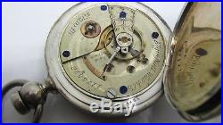 Early Elgin Nickel Movement KW Key Wind Coin Silver Hunter Case Pocket Watch RUN