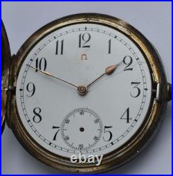 Early Swiss OMEGA 47mm POCKET WATCH 935 Silver Case? On balance cock FOR
