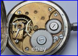 Early Swiss OMEGA 47mm POCKET WATCH 935 Silver Case? On balance cock FOR