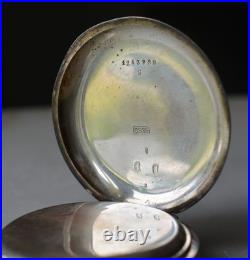 Early Swiss OMEGA 47mm POCKET WATCH 935 Silver Case? On balance cock FOR