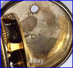 Early Verge fusee pocket watch in silver repouse case 1771
