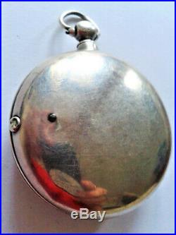 Early Victorian silver pair cased verge pocket watch c1843. Parts/repair