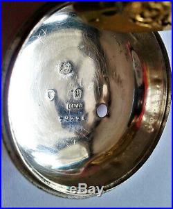 Early Victorian silver pair cased verge pocket watch c1843. Parts/repair