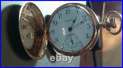 Elgin 0S 14K solid gold, pendant pocket watch with diamond, hunting case