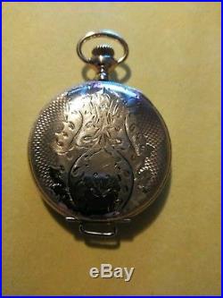 Elgin 0S. (1897) 7 jewels Mint Fancy Dial 14K. Gold filled case restored
