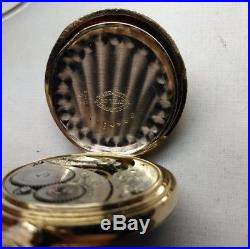 Elgin 0s. Fancy dial 7 jewels (1909) near mint gold filled case restored