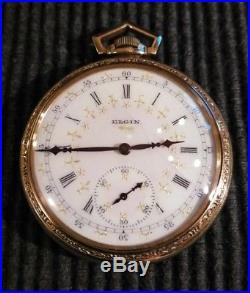 Elgin 12s. Great fancy dial 15 jewels (1925) new old stock case restored