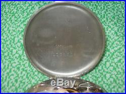 Elgin 14k SOLID GOLD Mens Pocket Watch + chain + case 1920's 17jewel NICE