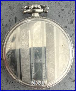 Elgin 15 Jewels Mechanical Pocket Watch Silver Metal Case Open Face