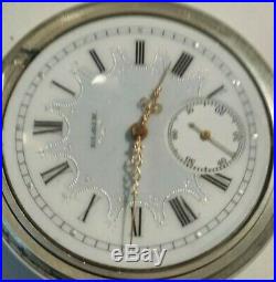 Elgin 16S (1918) Father Time 21 jewels adj. Mint fancy dial Sterling silver case