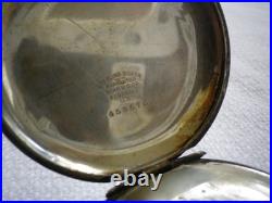 Elgin 16 Size Open Face Pocket Watch Sterling Case Running