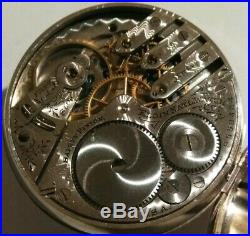 Elgin 16 size 15 Jewels 3 finger bridge great fancy dial (1902) nickel case
