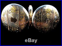 Elgin 16s 15 Jewel Fancy Multi Colored Silver & Gold Case Fancy Dial Extra Fine
