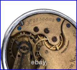 Elgin 16s, Model 3, 11 Jewels Pocket Watch Train Engraved Case NOT WORKING