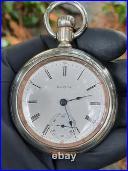 Elgin 1891 Railroad Pocket Watch. Polished no dings case