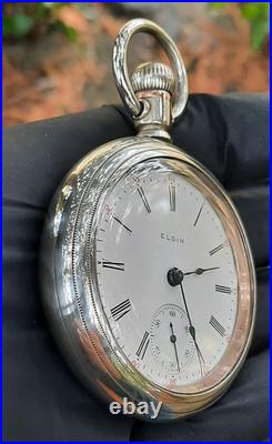 Elgin 1891 Railroad Pocket Watch. Polished no dings case