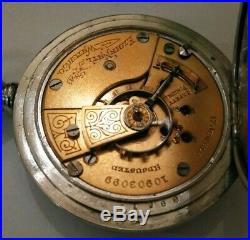 Elgin 18S. 17 Jewels adjusted great fancy dial (1904) grade 308 silveroid case
