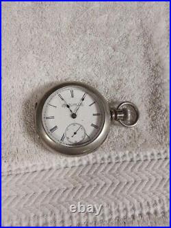 Elgin 18S 18 size Pocket Watch Dueber Silverine Case