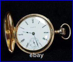 Elgin 18S FH Pocket Watch Incredible Engraved GF Case, Running & in Great Shape
