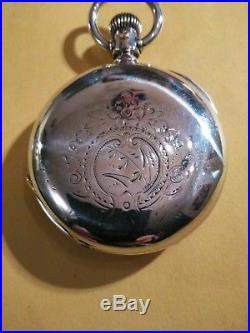 Elgin 18S. H. H. Tayler 15 jewels Railroad Grade 4 OZ. Coin Silver Hunter Case