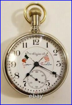Elgin 18S. VERITAS 21J. Adj. (1911) Railroad watch first generation display case