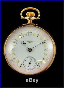 Elgin 18 Size 17 Jewel Pocket watch Fancy Dial Fancy and Case Fine Condition