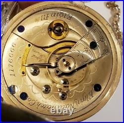Elgin 18 size 11 jewel Key Wind grade 87 coin silver case (1883) pocket watch