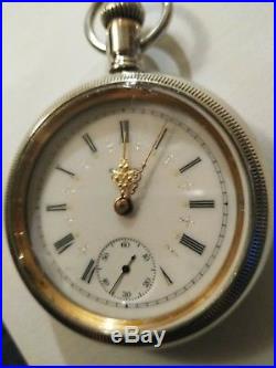 Elgin 18 size 17 jewels (1910) fancy dial pocket watch nickel case