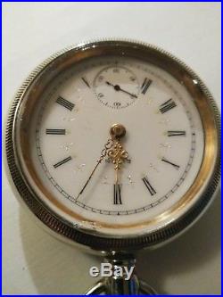 Elgin 18 size 17 jewels (1910) fancy dial pocket watch nickel case