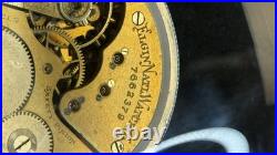 Elgin 18s 15 Jewels Pocket Watch Train Engraved Case WORKING