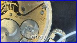 Elgin 18s 15 Jewels Pocket Watch Train Engraved Case WORKING