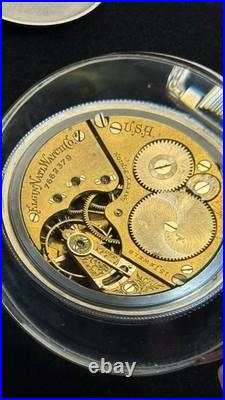 Elgin 18s 15 Jewels Pocket Watch Train Engraved Case WORKING