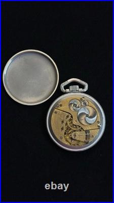 Elgin 18s 15 Jewels Pocket Watch Train Engraved Case WORKING
