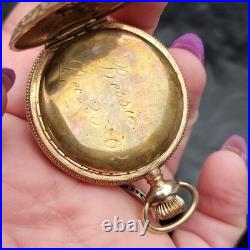 Elgin 1903 Pocket Watch 6s 7j Grade 206 GF 20Yr Ornate Hunter Case Running