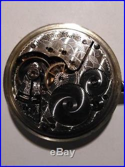 Elgin (1907)16s. Fancy dial & hands 15 jewels silveroid case restored very nice
