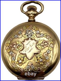 Elgin 1909 Pocket Watch Grade 320 0s Model 2 7j Essex 14K Gold Filled Case