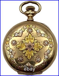 Elgin 1909 Pocket Watch Grade 320 0s Model 2 7j Essex 14K Gold Filled Case