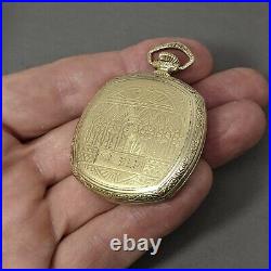 Elgin 1924 Amazing Art Deco Case 12s Pocket Watch Grade 315 Green Gold Filled