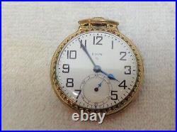 Elgin 1951 Pocket Watch 16S 17J 10K RGF Case Model 20 Grp 616 Running & Working
