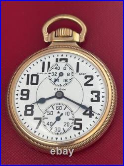 Elgin 21 Jewel B. W. Raymond Up & Down Railroad Pocket Watch with Elgin Case