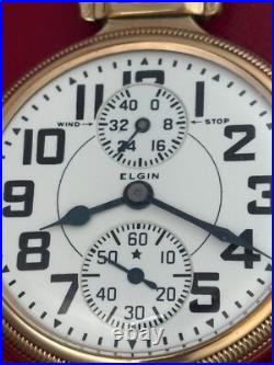 Elgin 21 Jewel B. W. Raymond Up & Down Railroad Pocket Watch with Elgin Case