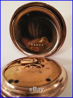 Elgin 6S. (1890) 7 jewel fancy dial 14K Double hunter case restored