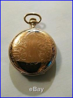 Elgin 6 size 15 jewels fancy dial (1896) Gold filled hunter case