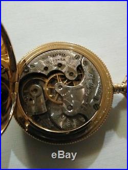 Elgin 6 size 15 jewels fancy dial (1896) Gold filled hunter case