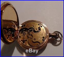 Elgin 6s. Mint fancy dial 7 jewels mint multi-color gold filled case restored