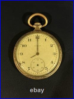 Elgin 7 Jewel Open Face Pocket Watch Not Running