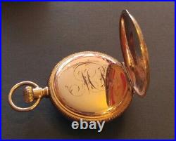 Elgin 7 Jewel Pocket Watch Model 1 Grade 117 Size 6s Working Fancy Hunting Case