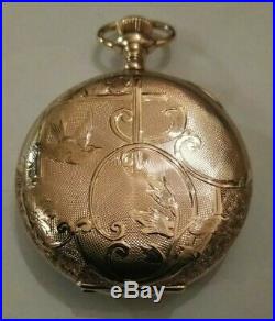 Elgin 7 jewels mint fancy dial (1907) grade 320 14K. Gold Filled case