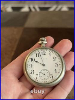 Elgin Antique Pocket Watch Vintage Open Face 15 Jewel Gold Filled Case Running